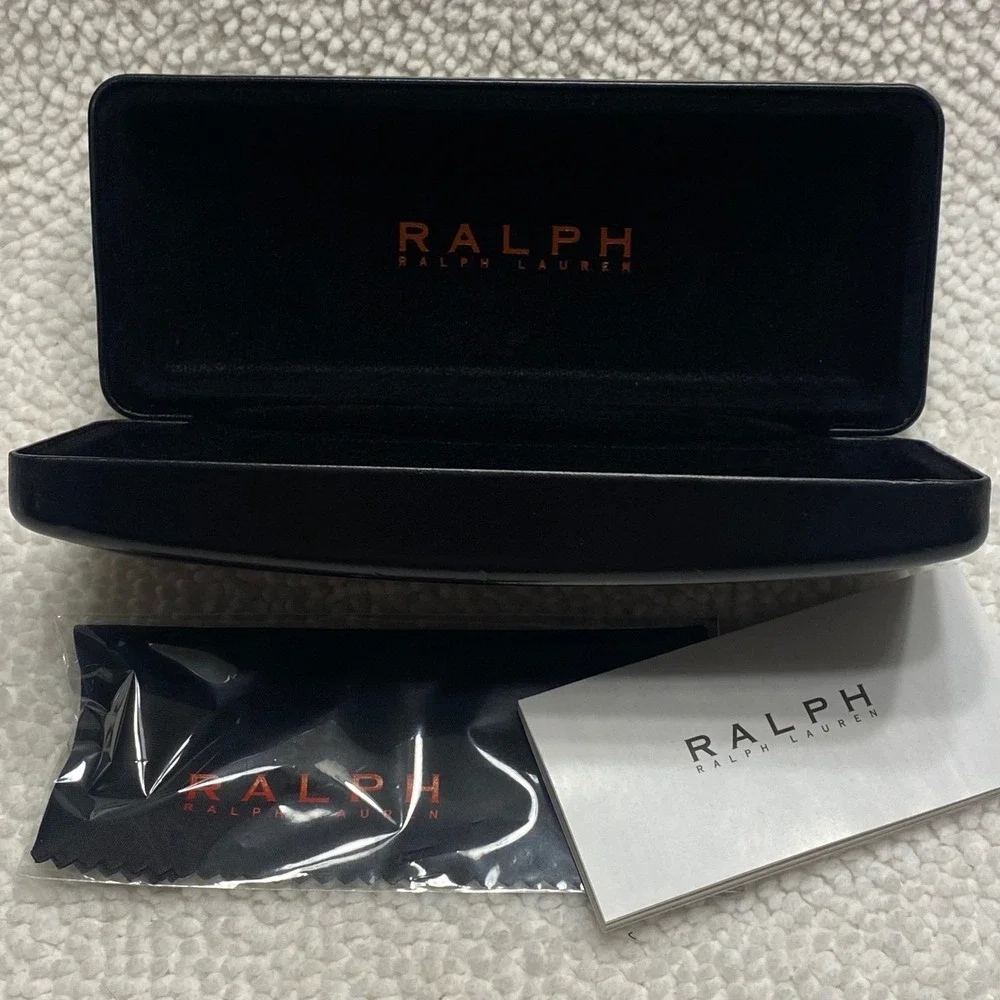 Ralph Lauren Black Hard Shell‎ Eyeglass Case with Soft Pouch and Cleaning Cloth